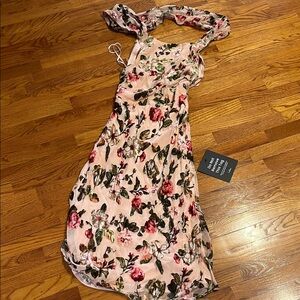 Floral Print Women's Dress backless lulus